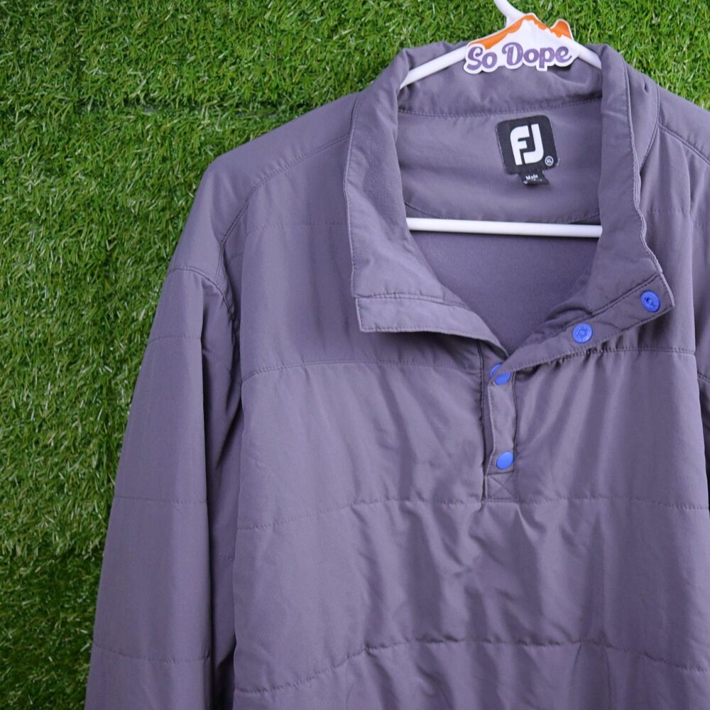 FootJoy Insulated Quilted 1/4 Snap Golf Pullover Gray - Men's Size XL